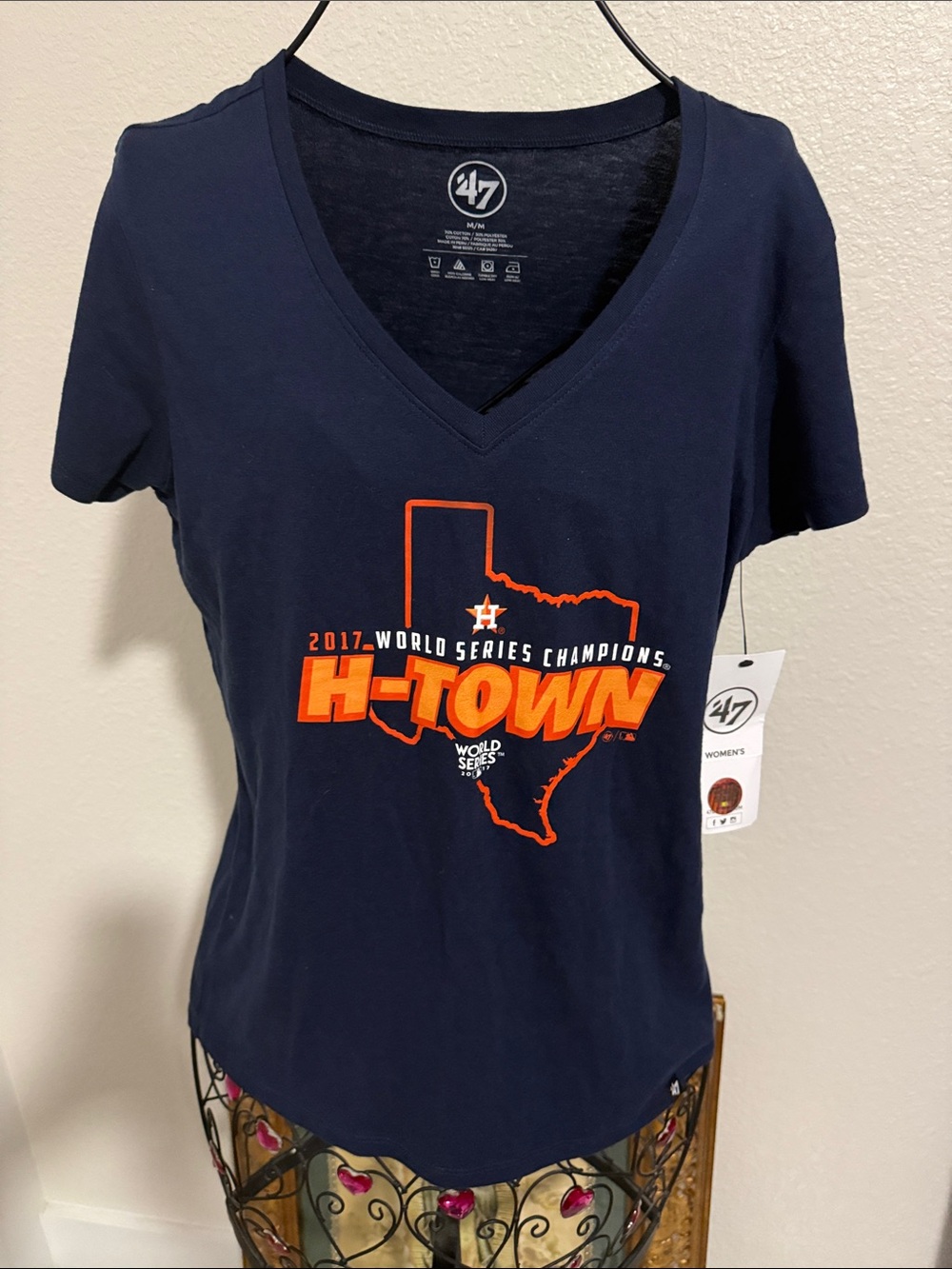 47 Navy T-Shirt with Orange H-TOWN Houston Graphic